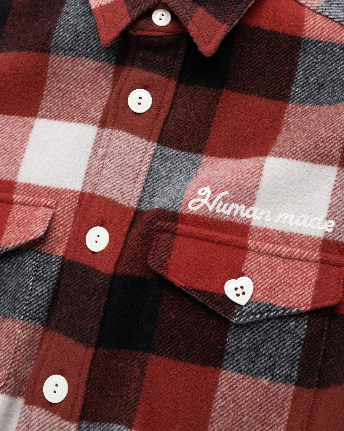 Human Made – Wool Beaver Block Check Shirt Red